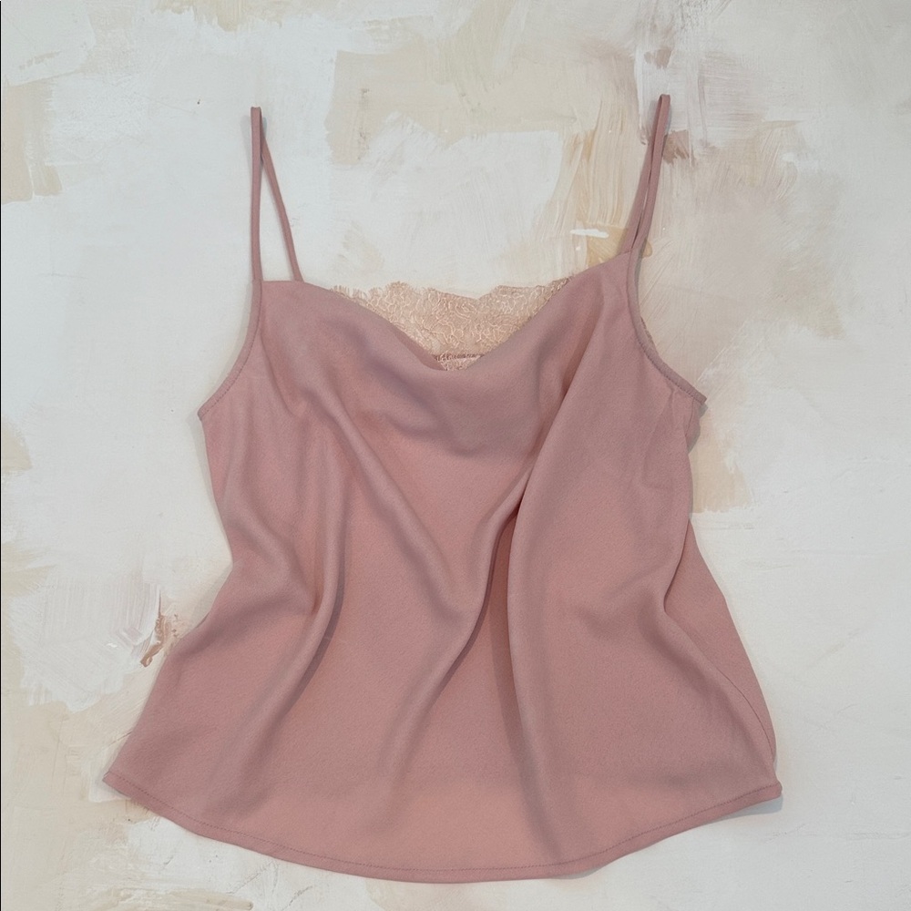 Leith Pink Camisole with Lace Detail